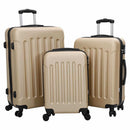 vidaXL Bőrönd zárral 3 pcs pezsgőszín 50 x 31 x 78 cm ABS Műanyag