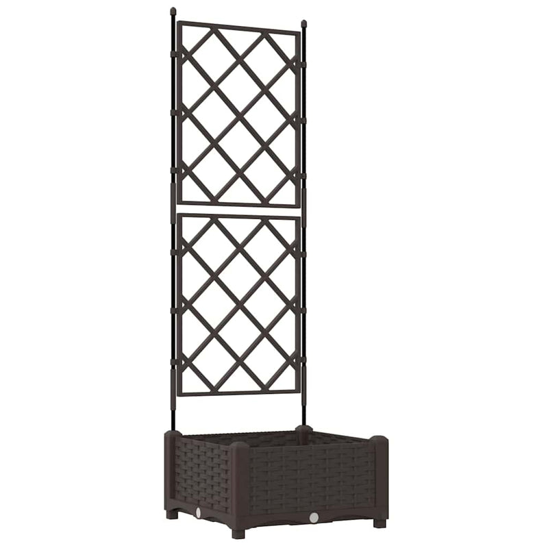 vidaXL Kertész cserép rácsos változattal Barna 40 x 40 x 125,5 cm PP