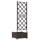 vidaXL Kertész cserép rácsos változattal Barna 40 x 40 x 125,5 cm PP