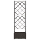 vidaXL Kertész cserép rácsos változattal Barna 40 x 40 x 125,5 cm PP