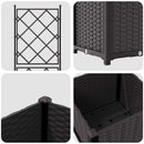 vidaXL Kertész cserép rácsos változattal Barna 40 x 40 x 143 cm PP