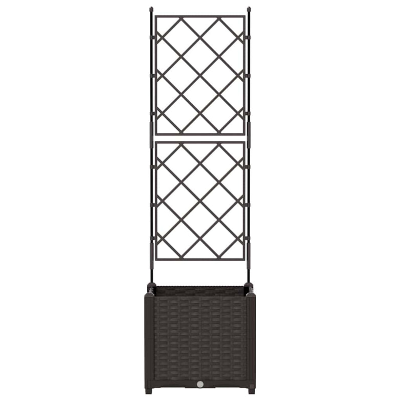 vidaXL Kertész cserép rácsos változattal Barna 40 x 40 x 143 cm PP
