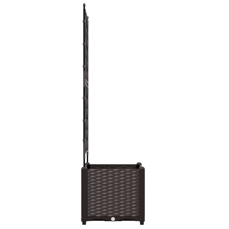 vidaXL Kertész cserép rácsos változattal Barna 40 x 40 x 143 cm PP