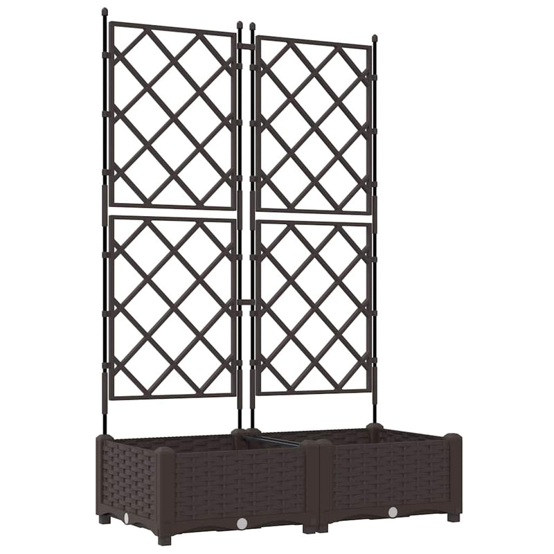 vidaXL Kertész cserép rácsos változattal 2 pcs Barna