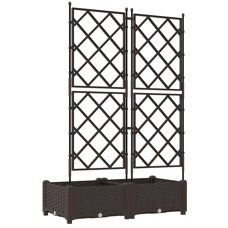 vidaXL Kertész cserép rácsos változattal 2 pcs Barna