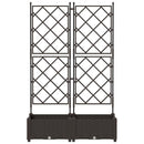 vidaXL Kertész cserép rácsos változattal 2 pcs Barna