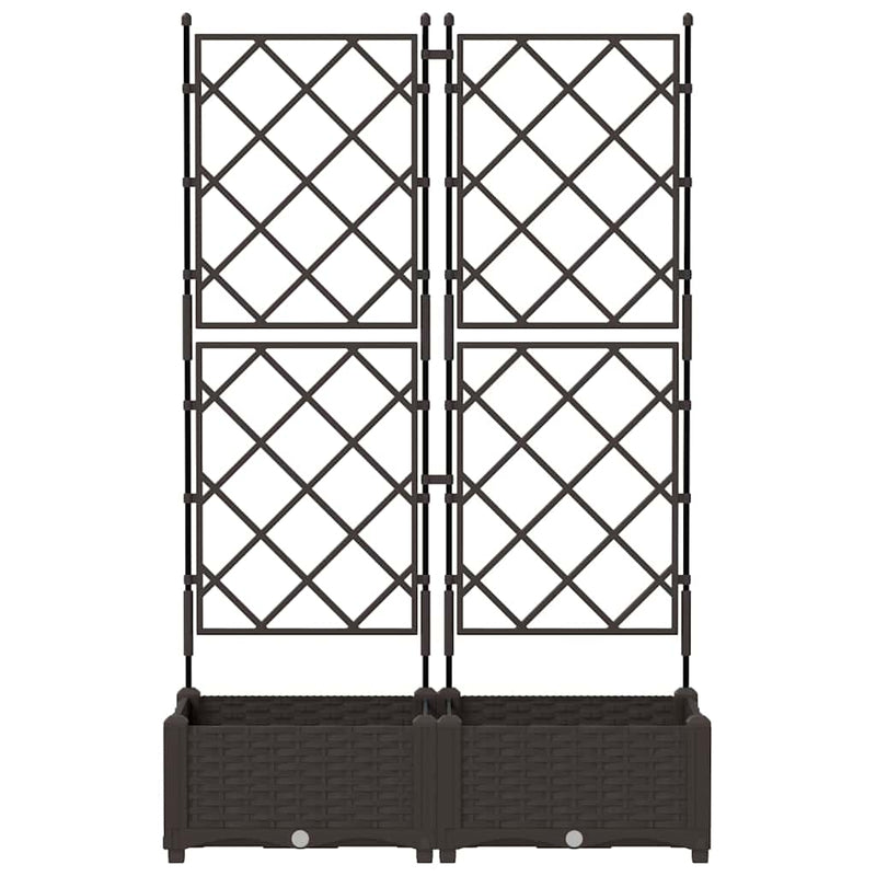 vidaXL Kertész cserép rácsos változattal 2 pcs Barna