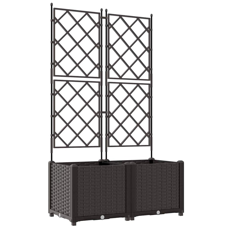 vidaXL Kertész cserép rácsos változattal 2 pcs Barna 80 x 40 x 143 cm