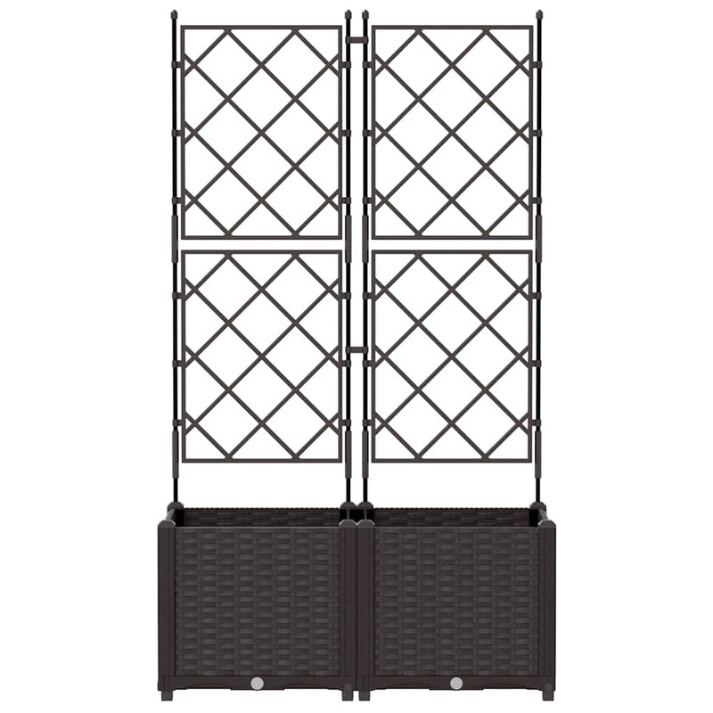 vidaXL Kertész cserép rácsos változattal 2 pcs Barna 80 x 40 x 143 cm
