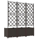 vidaXL Kertész cserép rácsos változattal 3 pcs Barna 120 x 40 x 143 cm