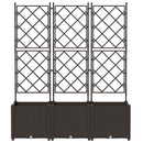 vidaXL Kertész cserép rácsos változattal 3 pcs Barna 120 x 40 x 143 cm