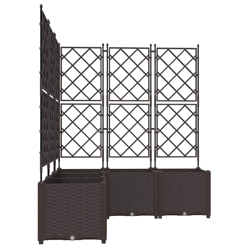 vidaXL Kertész cserép rácsos változattal 5 pcs Barna