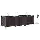 vidaXL Kerti cserép 3 db Barna 120 x 40 x 37,5 cm PP
