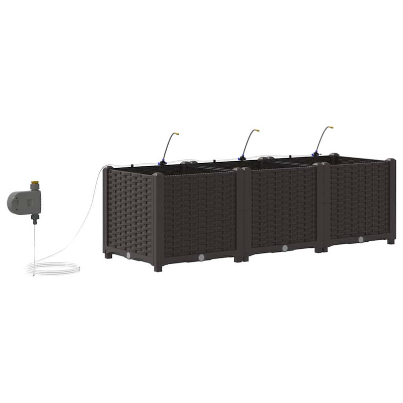 vidaXL Kerti ültetők Barna 120 x 40 x 37.5 cm Acél