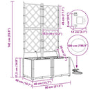 vidaXL Kerti ültetők Barna 80 x 40 x 142 cm Acél