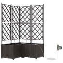 vidaXL Kerti ültetők Barna 80 x 80 x 142 cm Acél