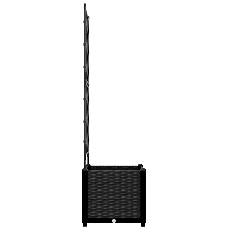 vidaXL Kertész cserép rácsos változattal Fekete 40 x 40 x 143 cm PP
