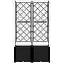 vidaXL Kertész cserép rácsos változattal 2 pcs Fekete 80 x 40 x 143 cm