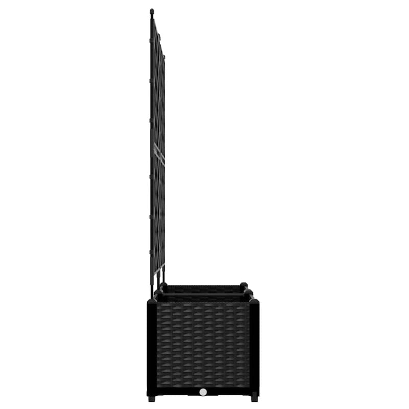vidaXL Kertész cserép rácsos változattal 2 pcs Fekete 80 x 40 x 143 cm