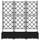 vidaXL Kertész cserép rácsos változattal 3 pcs Fekete