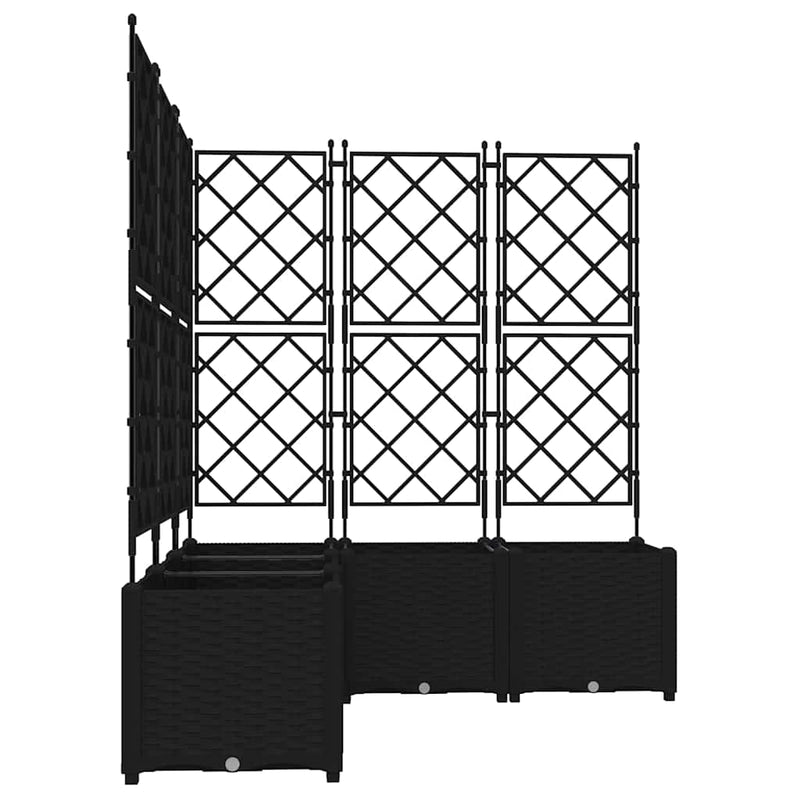 vidaXL Kertész cserép rácsos változattal 5 pcs Fekete