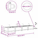 vidaXL Kerti ültetők Fekete 160 x 40 x 22 cm Acél