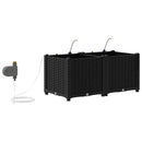 vidaXL Kerti ültetők Fekete 80 x 40 x 37.5 cm Acél