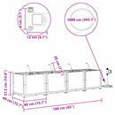 vidaXL Kerti ültetők Fekete 160 x 40 x 37.5 cm Acél