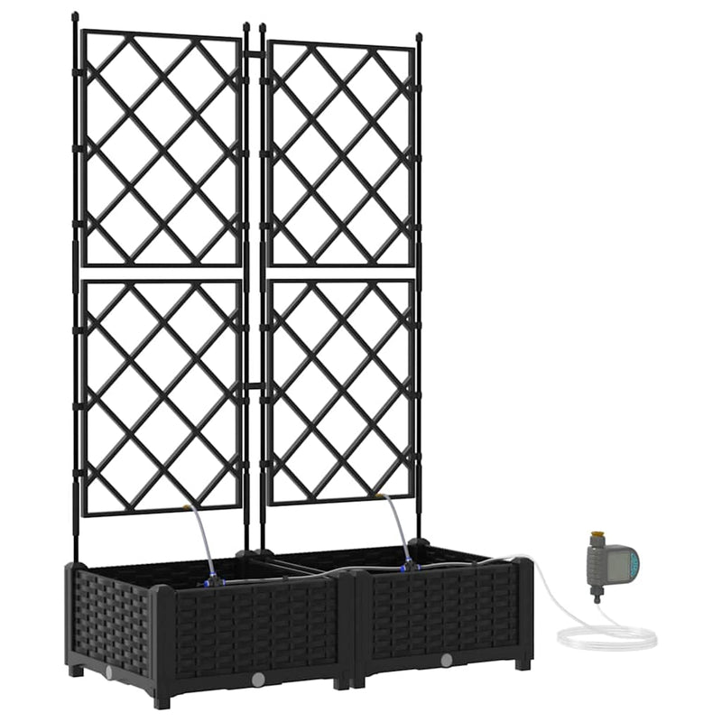 vidaXL Kerti ültetők Fekete 80 x 40 x 126 cm Acél