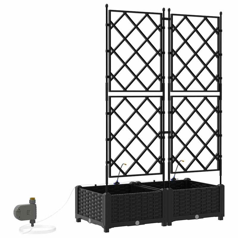 vidaXL Kerti ültetők Fekete 80 x 40 x 126 cm Acél