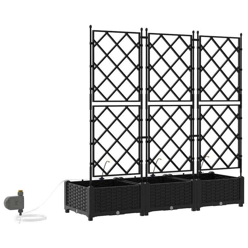 vidaXL Kerti ültetők Fekete 120 x 40 x 126 cm Acél