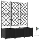 vidaXL Kerti ültetők Fekete 120 x 40 x 142 cm Acél