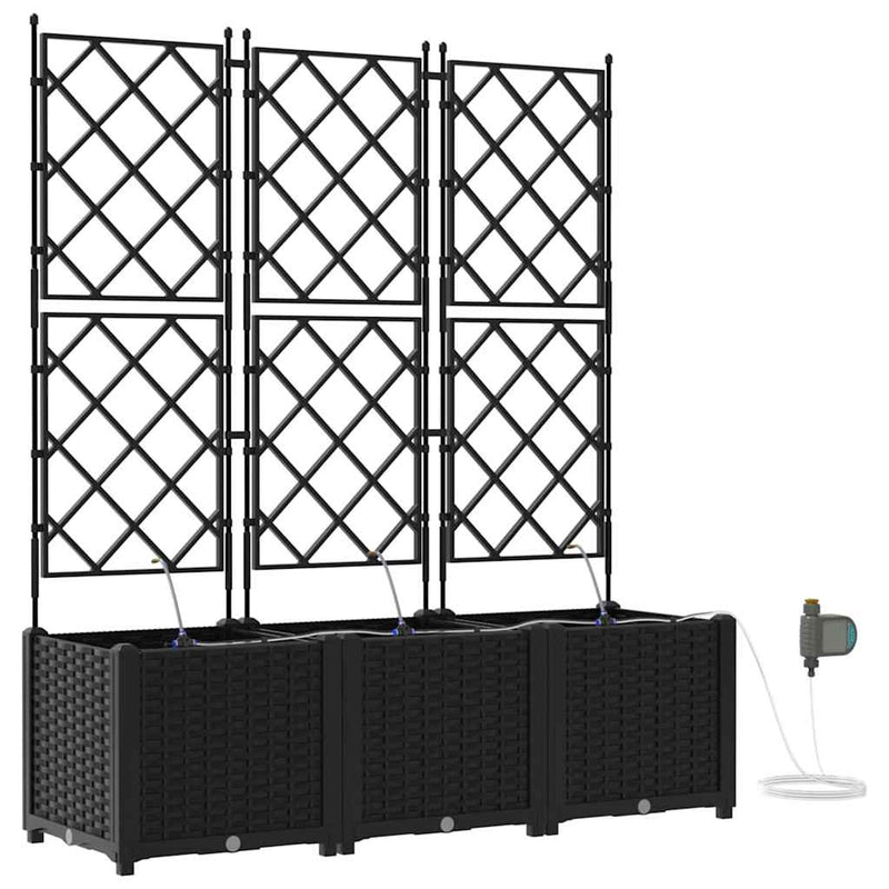 vidaXL Kerti ültetők Fekete 120 x 40 x 142 cm Acél