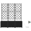 vidaXL Kerti ültetők Fekete 120 x 40 x 142 cm Acél