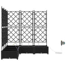 vidaXL Kerti ültetők Fekete 120 x 120 x 126 cm Acél