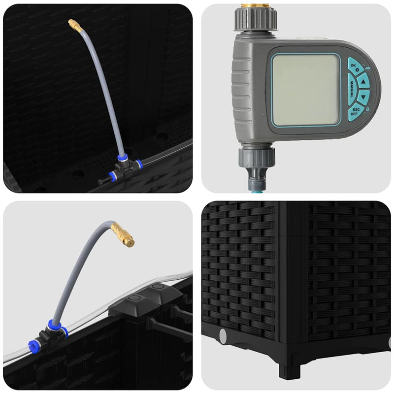 vidaXL Kerti ültetők Fekete 160 x 40 x 52 cm Acél