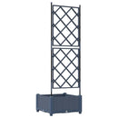 vidaXL Kertész cserép rácsos változattal Szürke 40 x 40 x 125,5 cm PP