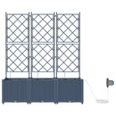 vidaXL Kertész cserép rácsos változattal Szürke 40 x 40 x 143 cm PP