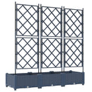 vidaXL Kerti cserép 3 pcs Szürke 120 x 40 x 125,5 cm Műanyag