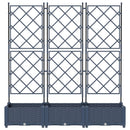 vidaXL Kerti cserép 3 db Szürke 120 x 40 x 125,5 cm PP