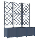vidaXL Kerti cserép 3 db Szürke 120 x 40 x 143 cm PP