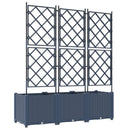 vidaXL Kerti cserép 3 db Szürke 120 x 40 x 143 cm PP