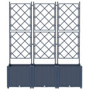 vidaXL Kerti cserép 3 db Szürke 120 x 40 x 143 cm PP