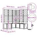 vidaXL Kertész cserép rácsos változattal 3 pcs Szürke