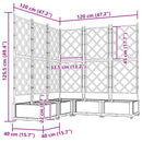vidaXL Kerti cserép 5 db Szürke 120 x 120 x 125,5 cm PP