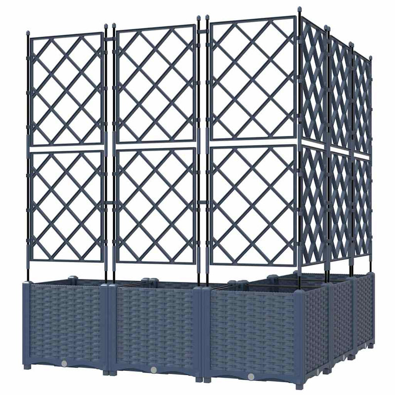 vidaXL Kertész cserép rácsos változattal 5 pcs Szürke