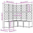 vidaXL Kerti cserép 5 db Szürke 120 x 120 x 143 cm PP