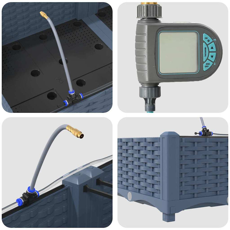 vidaXL Kerti ültetők Szürke 160 x 40 x 22 cm Acél