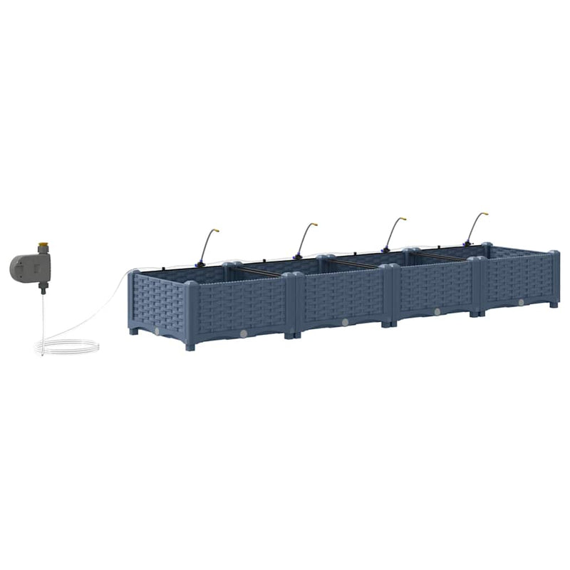 vidaXL Kerti ültetők Szürke 160 x 40 x 22 cm Acél