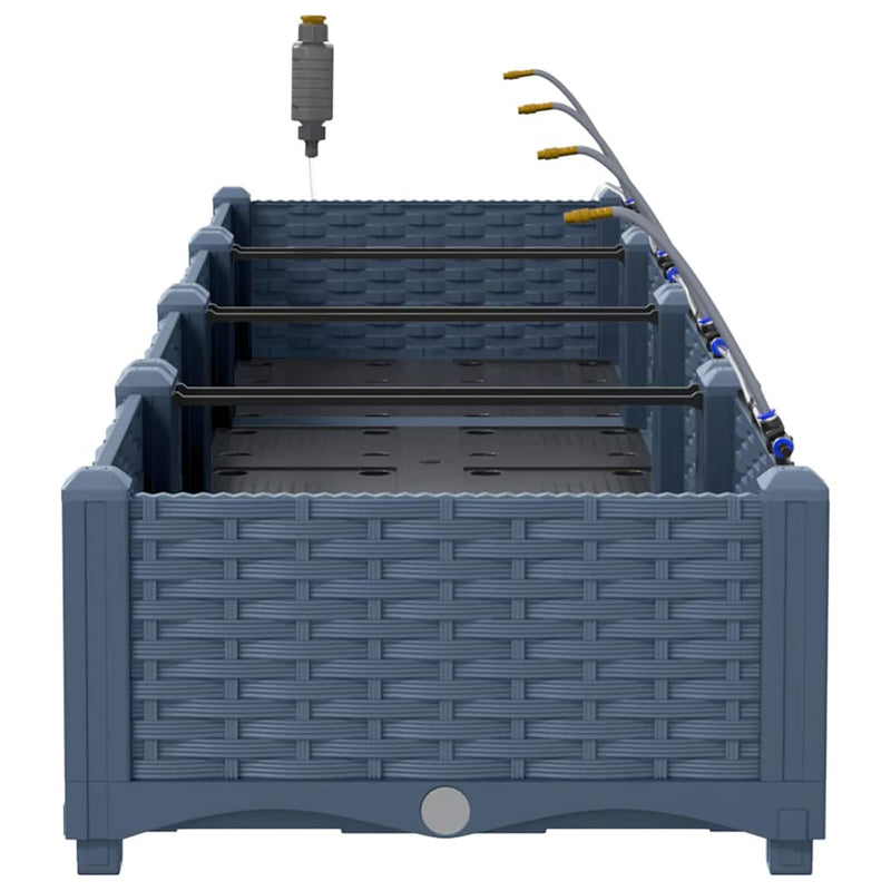 vidaXL Kerti ültetők Szürke 160 x 40 x 22 cm Acél